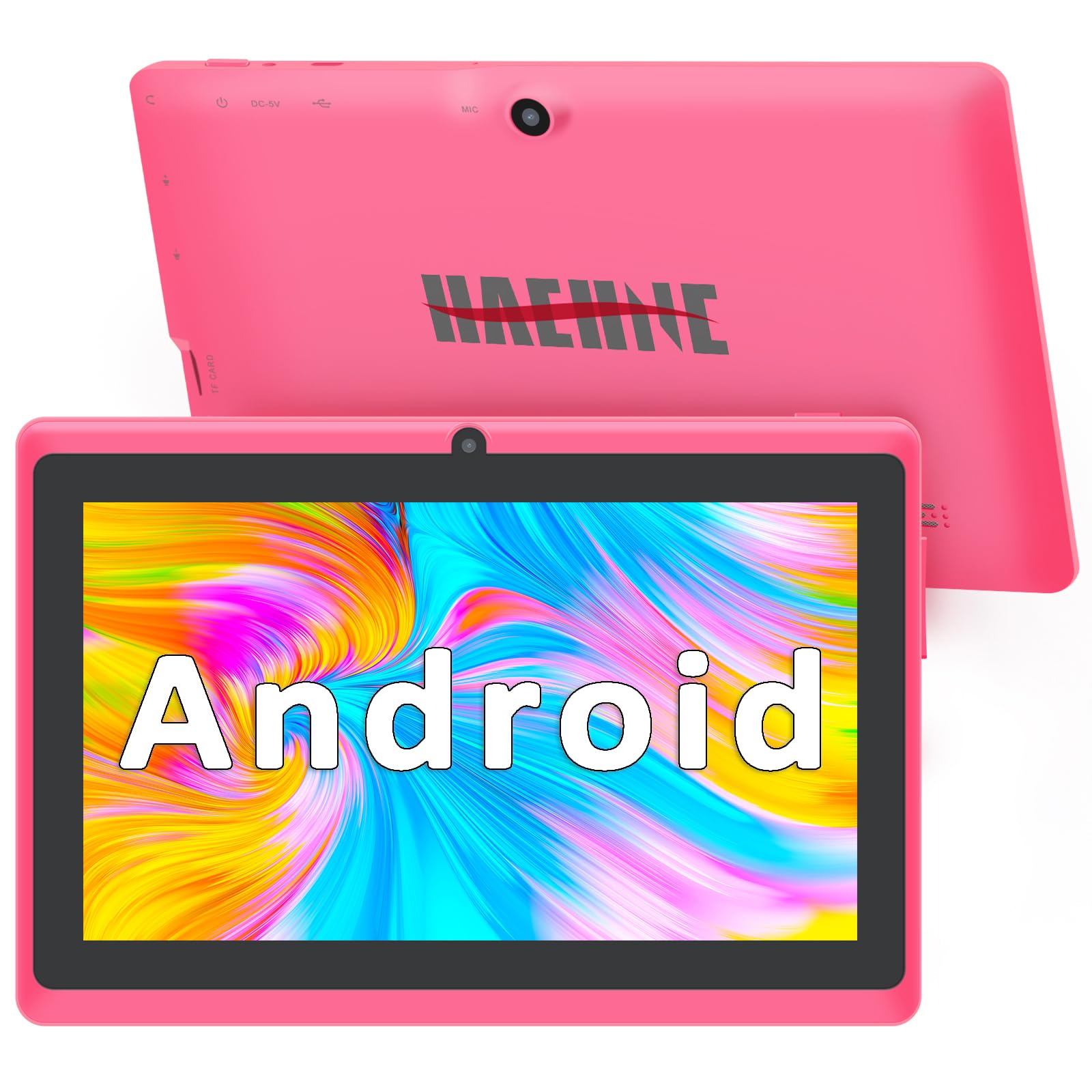Haehne 7 Zoll Tablet PC, Android 5.0, Quad Core A33, 1GB RAM 8GB ROM, Dual Kameras, WiFi, Bluetooth, Kapazitiven Touchscreen, Pink
