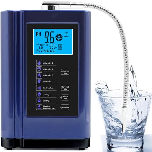 Wasserfilter, 8000L Wasserionisator und alkalische Wassermaschine AG7.0, produziert alkalisches Wasser mit einem pH-Wert von 3,5–10,5,7 Wassereinstellungen, 570mV ORP,Blue