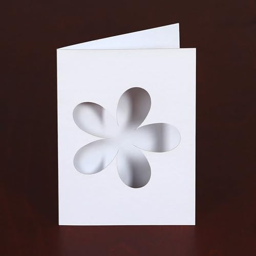 Weiße Passepartoutkarte DIN A6, Pack mit:100 Stück, Passepartout Motiv:Plumeria