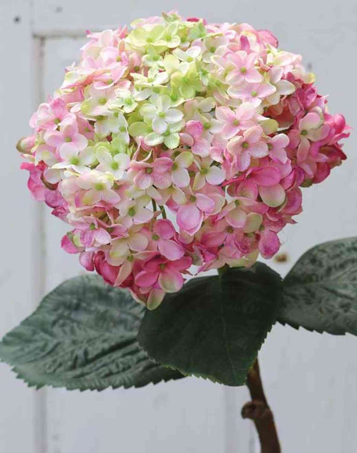artplants.de Künstliche Hortensie Emilie, rosa-grün, 60cm, Ø20cm - Kunstblume Hortensie