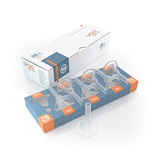 Ugo-Scheide (x28) - 1-Monats-Versorgung mit Kondomen für externe Urin-Katheter - selbstklebend und latexfrei (Durchmesser - 28mm, Länge - Standard)