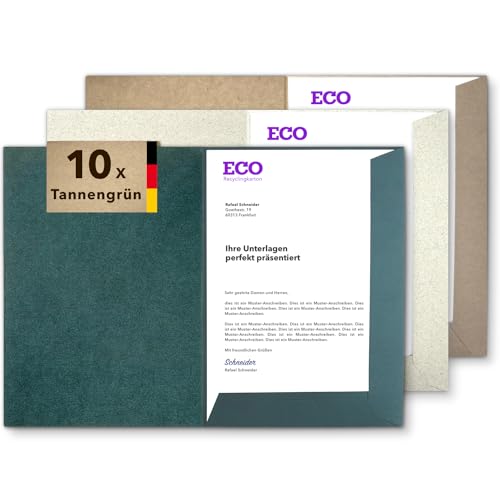 Präsentationsmappe A4 in Tannengrün 10 Stück (wählbar) - erhältlich in 7 Farben - direkt vom Hersteller STRATAG - vielseitig einsetzbar für Ihre Angebote, Exposés, Projekte oder Geschäftsberichte
