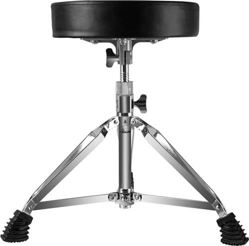 XDrum Session DHS-1 Schlagzeughocker (doppelstrebig, Höhenverstellbar 47-60cm, Durchmesser Sitzfläche 32cm, Dreibeinig mit Gummifüßen, zusammenklappbar, stabil)