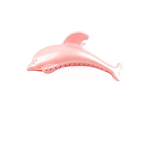 Haarkralle, Hai, Halteklammer, Baden, Gesicht, einfarbig, Acryl, Delfin, Haarschmuck for Frauen Haarklammern (Color : Pink, Size : Solid Color)