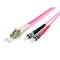 Equip Pro - Patch-Kabel - ST multi-mode (M) bis LC Multi-Mode (M) - 2 m - Glasfaser - 50/125 Mikrometer - OM4 - halogenfrei - pink