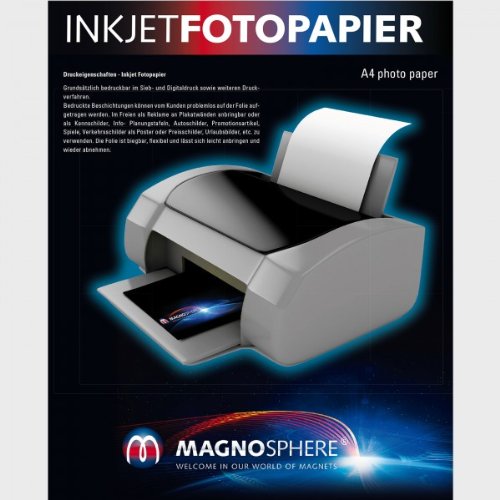 10 Blatt A4 Fotopapier magnetisch Magnetpapier weiß matt - für Inkjet, Premium-Magnetpapier