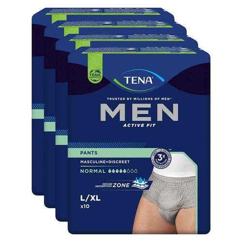 TENA MEN Act.Fit Inkontinenz Pants Norm.L/XL grau 4X10 St