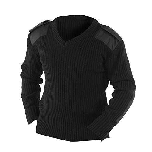 Yoko Herren NATO Security Sweater mit V-Ausschnitt (XL) (Schwarz)