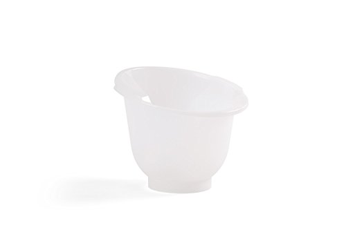 Doomoo Basics – Shantala White Baby-Badewanne für Neugeborene – Ergonomische Babywanne zum Sitzen von 0 bis 6 Monate – Badeeimer mit hohen Wänden für ein Rundum Geschütztes Gefühl – Speichert Wärme