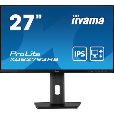 iiyama Prolite XUB2793HS-B6 68,6cm 27" IPS LED-Monitor Full-HD 100Hz HDMI DP Höhenverstellung Pivot FreeSync Slim-Line schwarz