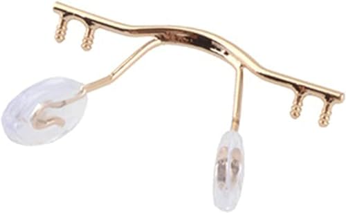 Metall-Ersatz-Nasensteg, 5 Stück, Brillen-Nasensteg-Ersatz, randloser Rahmen, Edelstahl-Brillen-Nasensteg mit Nasenpolster-Rahmen, Gold
