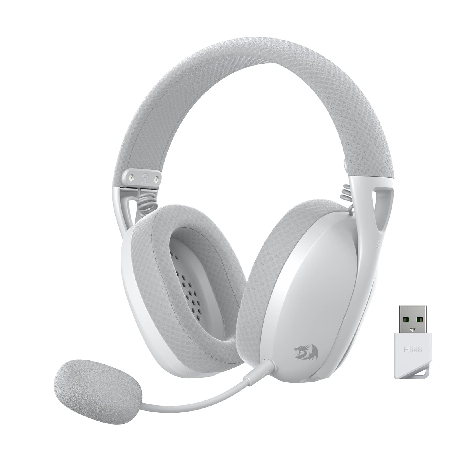 Redragon H848 Bluetooth Drahtloses Bluetooth-Gaming-Headset – Leichtgewichtig – 7.1 Surround Sound – 40 mm-Treiber – Abnehmbares Mikrofon – Multiplattformen für PC, PS5/4/3, Switch, Handy