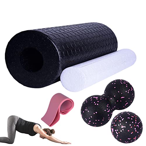 Yoga Anfänger Kit, Yoga Muskelentlastung Kit, Yoga Ausrüstung und Zubehör, Schaumstoffrolle, Blöcke und Gurt Set, für Tiefenmassage, Zuhause, Training, Damen, Herren Buogint