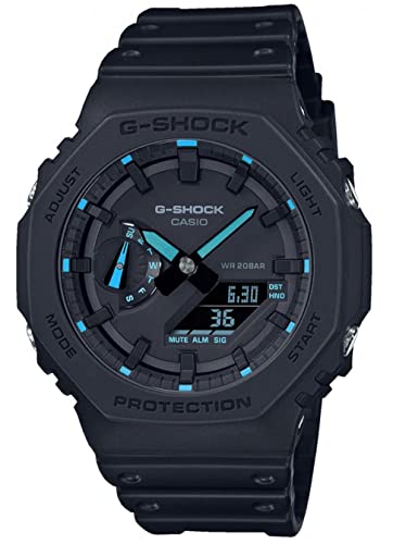 Casio G-Shock Analog Digital Neon Accent Series Schwarz Blau GA-2100-1A2ER