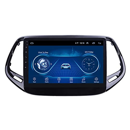 Autoradio 9 Zoll Android 12 Autoradio GPS Player Navi - Anwendbar für Jeep Compass 2017-2018, Auto Touchscreen WiFi Navigation Head Unit Stereo Multimedia,8core-WiFi: 2+32G