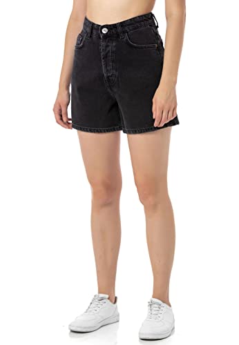 Redbridge Damen Jeans Shorts Kurze Hose Bermuda Sommer Jeansshorts High Waist (W27, Schwarz)