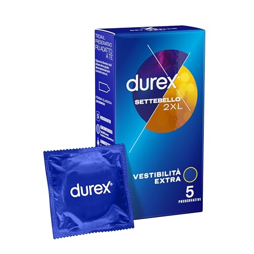 Durex Settebello 2XL Kondome extra groß und extra lang, 5 prophylaktisch