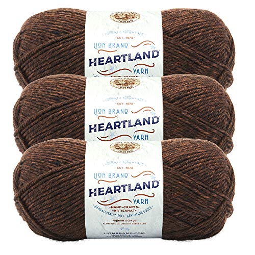 Lion Brand Yarn 136-126U Heartland Garn, Sequoia, 3er-Pack