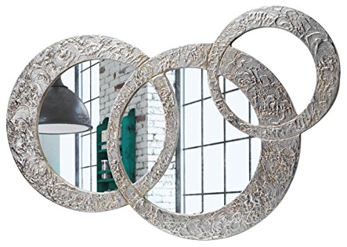 Pintdecor Circles Klein Spiegel, MDF/Glas, Silber, 74 x 50 cm