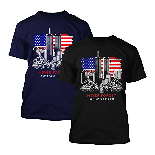 9/11 - Never Forget - T-Shirt (5XL, Schwarz)