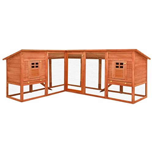 Home Furniture Outdoor Kaninchenstall mit Auslauf braun massiv Tannenholz