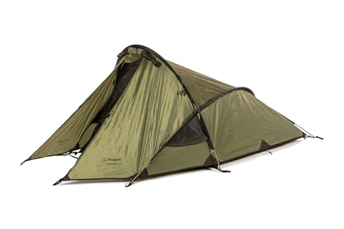 Snugpak Scorpion 2 IX WGTE Zelt – Leichtes Campingzelt mit Fly First Pitch, wasserdichtes 5000 mm PU-beschichtetes Außenzelt – schwer entflammbares, robustes Zelt mit Innentaschen, mit Tasche und