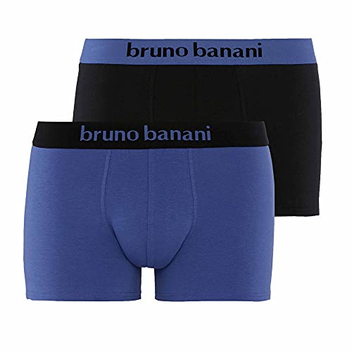 bruno banani Herren Flowing Boxershorts, Kobaltblau//schwarz, L (2er Pack)