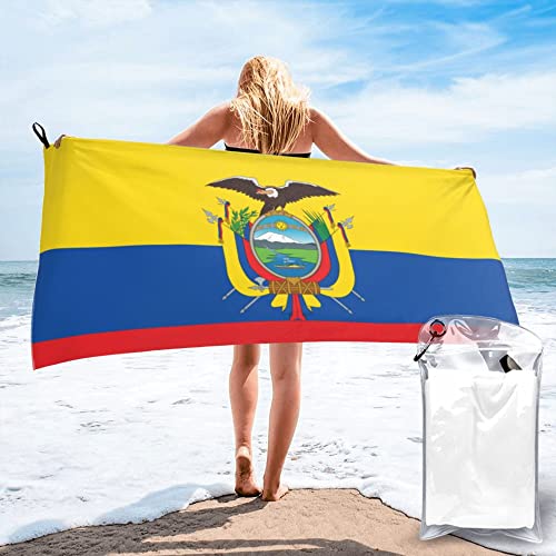 AOOEDM Flagge von Ecuador Mikrofaser-Strandtuch, schnell trocknend, übergroße Handtücher, Decke für Reisen, Pool, Camping