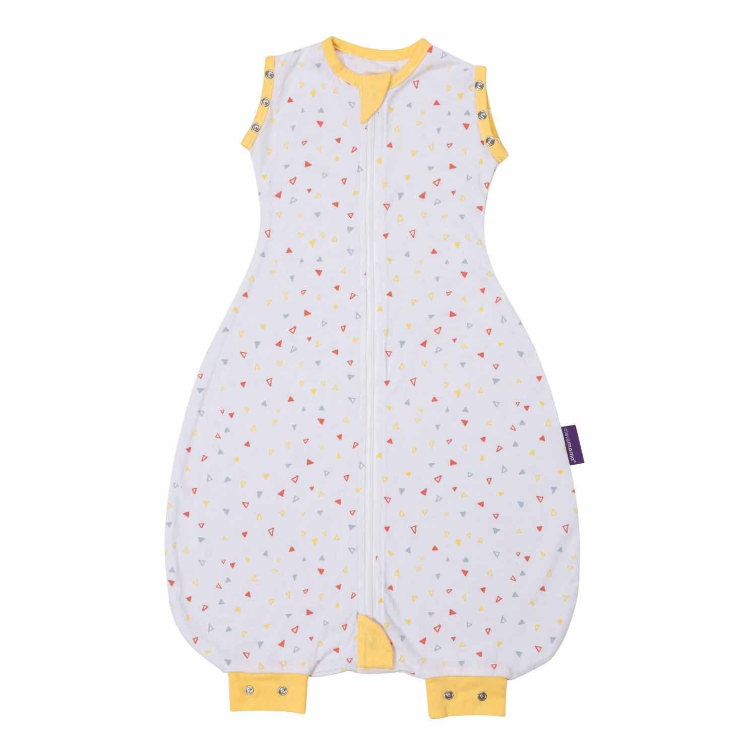 ClevaMama Nite Nite Baby Strampler - Strampelanzug für Babys und Neugeborene - 1.0 Tog - (0-9 Monate), gelb