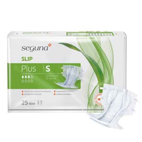 SEGUNA Slip Plus, Inkontinenz Windeln für Erwachsene, Frauen, Männer, Windeln bei mittlerer Blasenschwäche, Stuhlinkontinenz (S (Sparpaket 4 x 25 Stück))