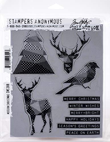 Tim Holtz - Stampers Anon Cling RBBR Stempel-Set CMS, modern Christmas