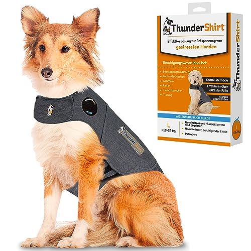 Thundershirt Beruhigungsweste, Hundemantel für ängstliche Hunde, Größe L, grau, 99004