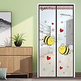 Ablea Magnetischer Türvorhang mit Glasfaser Meterial Insektenschutz für Balkontür, Klebemontage Ohne Bohren, Fliegengitter Magnetvorhang für Türen,100x205cm