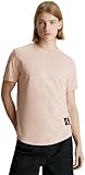 Calvin Klein Jeans Herren T-Shirt Kurzarm Badge Turn Up Sleeve Rundhalsausschnitt, Rosa (Sepia Rose), L