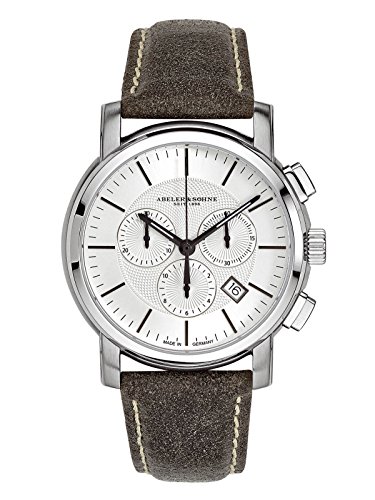 Abeler und Söhne Herren Chronograph Quarz Smart Watch Armbanduhr mit Leder Armband 2685
