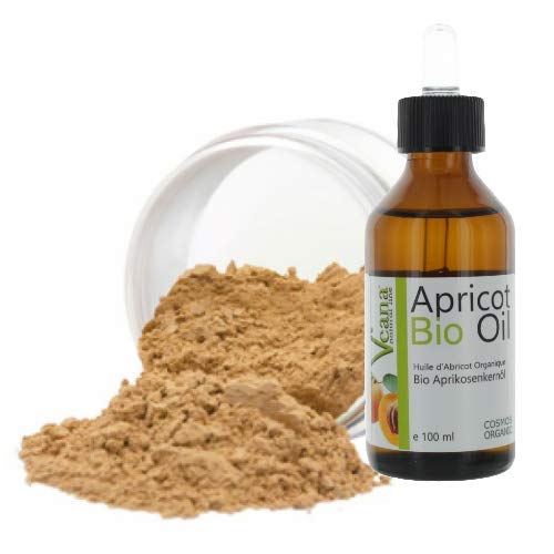 Mineral MakeUp (9g) + Premium BIO Aprikosenkernöl (100ml) DE-Öko - zertifiziert, MakeUp, alle Hauttypen, ohne Zusatzstoffe, ohne Konservierungsstoffe - Nuance Warm Tan