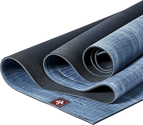 Manduka eKOlite Yogamatte, hochwertig, 4 mm dick, umweltfreundlich, für Übungen, Pilates und Sport, biologisch abbaubar, 180 cm, Blau
