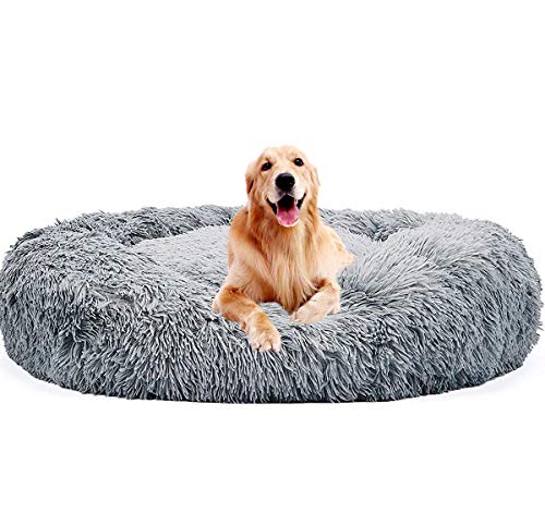 Snug Comfort Hundebett, Donut-Form, weiches Haustier-Kissen, luxuriös, kuschelige warme Betten für große/extra große Hunde