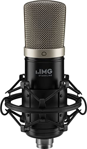 IMG Stageline ECMS-50USB Kondensator-Mikrofon mit Großmembran, USB-Mikrofon für anspruchsvolles Home-Recording in Schwarz - Plug and Play