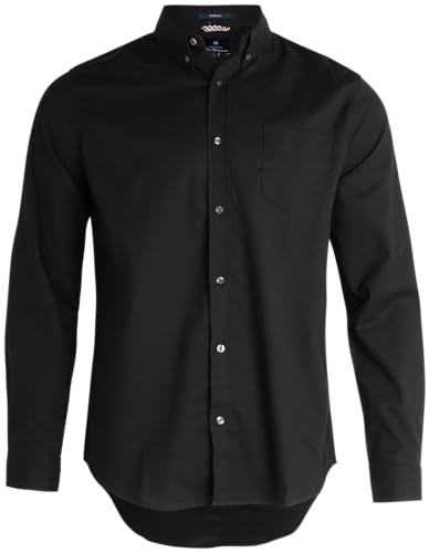 Ben Sherman Herren Button Down Hemd - Klassische Passform Langarm Button Down Hemd - Casual Dress Shirt für Männer (S-XL), Schwarz, Klein