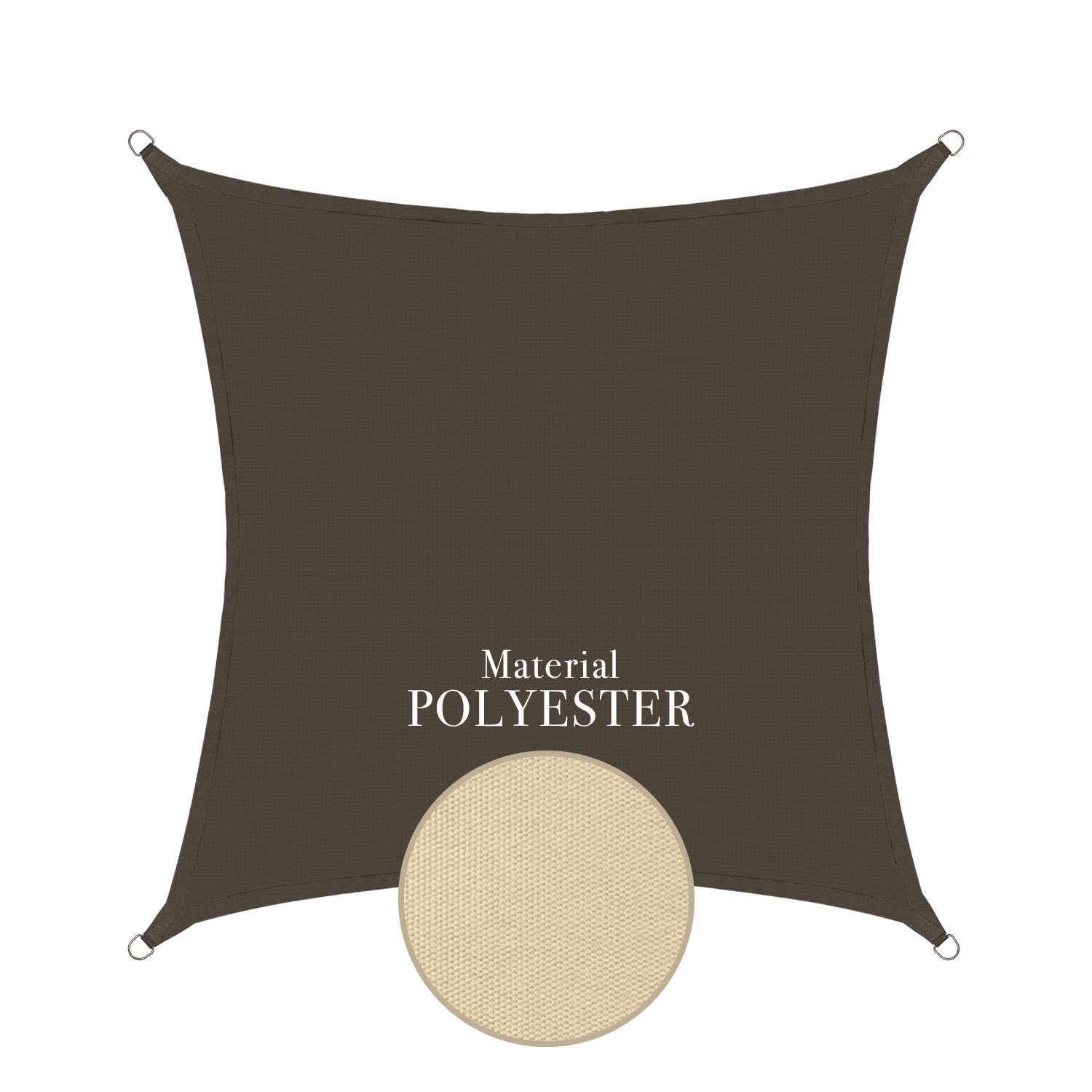 Sonnensegel wasserdicht Polyester 3x3m quadratisch Sonnenschutz - anthrazit