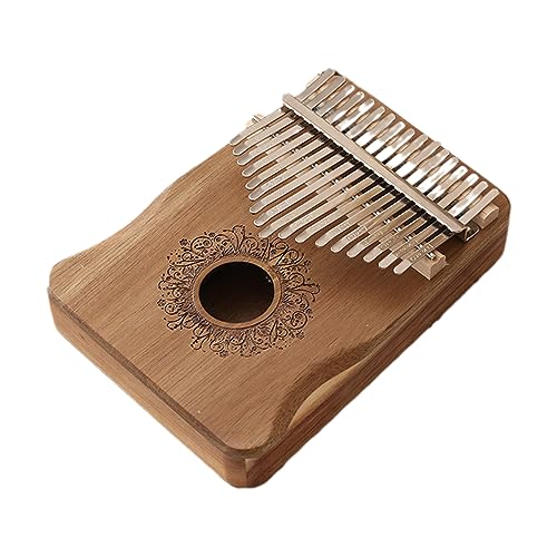 Handgefertigte Kalimba 17 Keys Daumen Klavier mit Studienunterricht und Melodie Hammer, tragbar solid wood
