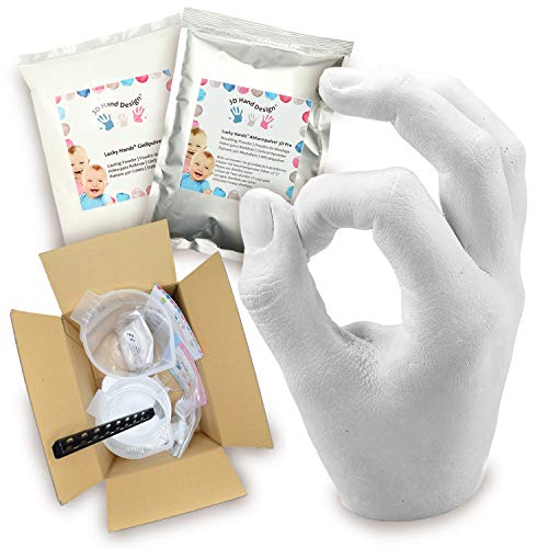 Lucky Hands® 3D Abformset mit Zubehör | Komplettset | 5-12 Jahre | Handabdruck, Gipsabdruck | Geschenkidee Weihnachten (2 Modelle)
