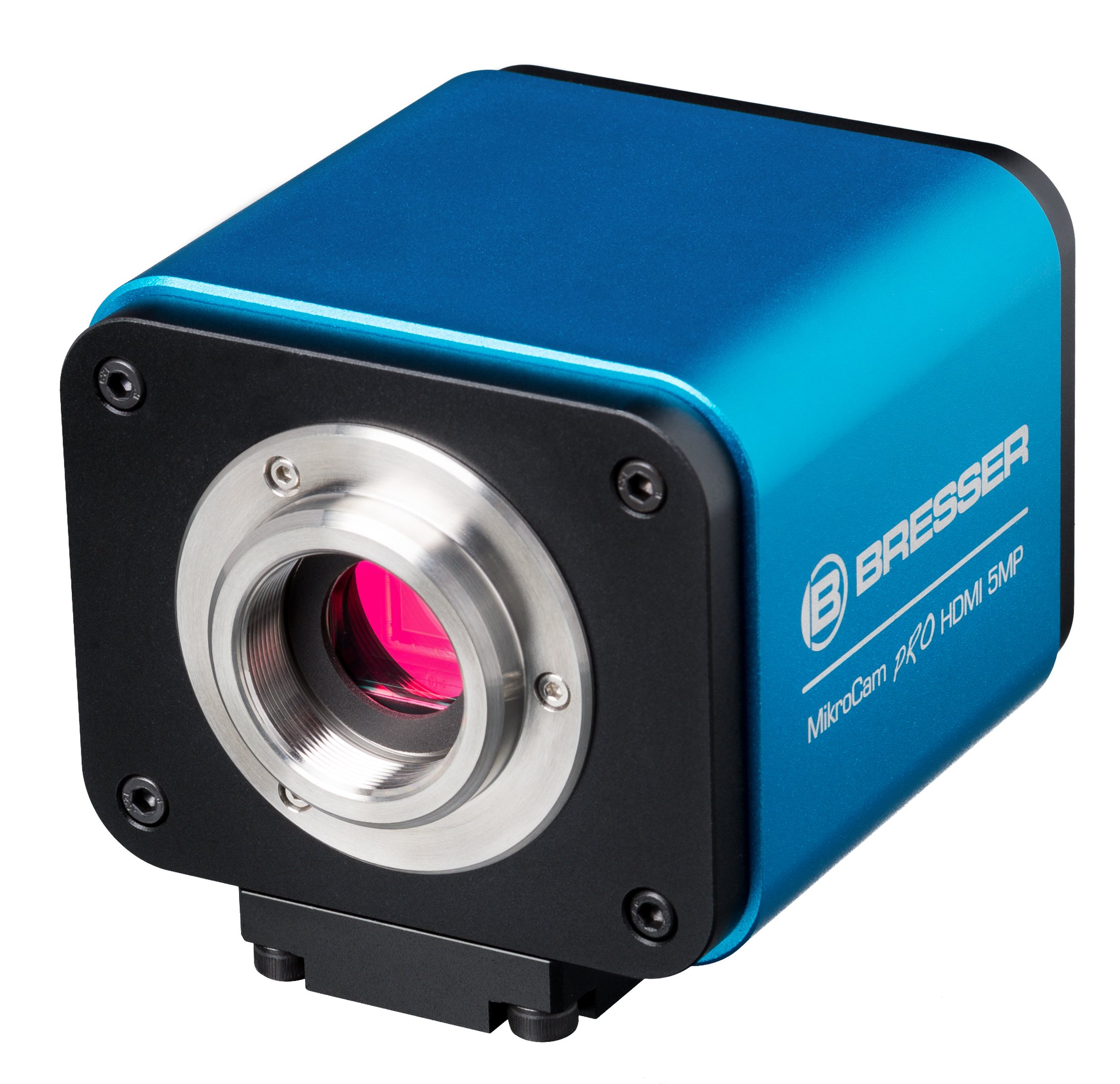 Bresser MikroCam Mikroskopkamera WiFi Mikrokamera PRO HDMI 5MP mit eigenem Betriebssystem und Maus blau