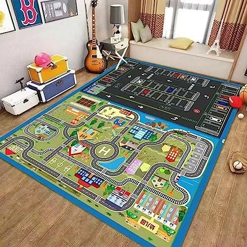 Spielteppich, Kinderteppich Teppich, Autoteppich Spielteppich Für Jungen & Mädchen Kinderzimmer Schlafzimmer Spielzimmer Klassenzimmer Dekoration Größe:160 X 230 Cm ( Color : B , Size : 80*160CM )