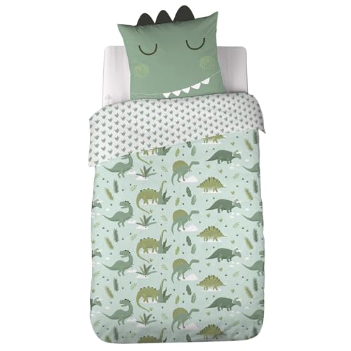 Bettwäsche für Kinder, 140 x 200 cm, 100 % Polyester, Mikrofaser, Grün, 2-teilig