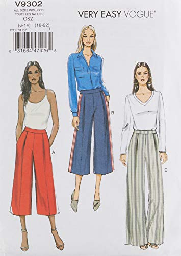 Vogue Patterns 9302OS 9302 OS Damenhose, Tissue, Mehrfarbig, 15 x 0.5 x 22 cm