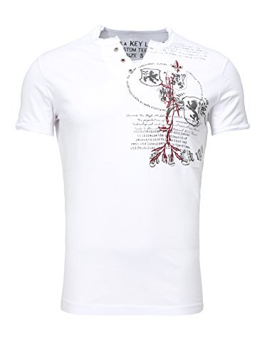 KEY LARGO Herren Weapon Button T-Shirt, White (1000), M