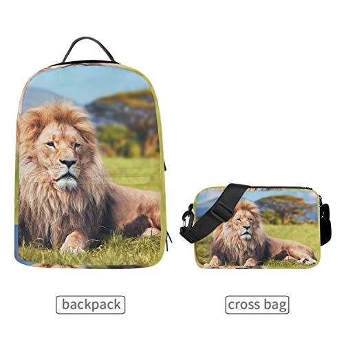 FAJRO Big Lion Reiserucksack mit Abnehmbarer Cross-Tasche