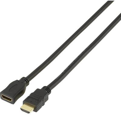 SpeaKa Professional HDMI Verlängerungskabel [1x HDMI-Stecker - 1x HDMI-Buchse] 1 m Schwarz (SP-7870528)